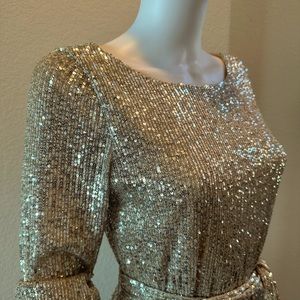 Neiman Marcus Gold Sequin Dress